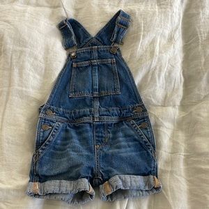 Baby Gap denim shortalls shorts overalls 3 years
